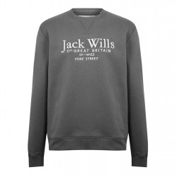 Мъжка блуза Jack Wills Belvue Logo Sweatshirt Mens - Slate мъжка,блуза,мъжки,горнища,с,качулка,мъжки,блузи,jack,wills,belvue,logo,sweatshirt,mens,slate