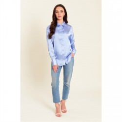 дамски,ризи,be,you,women's,long,sleeve,satin,blouse,blue