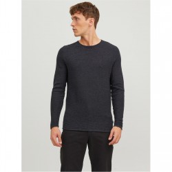 мъжки,пуловер,зимни,аксесоари,jack,and,jones,textured,crew,jumper,mens,dark,grey,mel