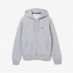 суичър,мъжки,ежедневни,облекла,lacoste,zip,basic,fleece,hoodie,grey,cca