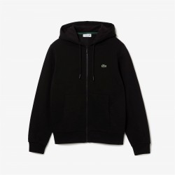 суичър,мъжки,ежедневни,облекла,lacoste,zip,basic,fleece,hoodie,black,c31