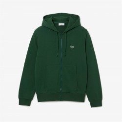 суичър,мъжки,ежедневни,облекла,lacoste,zip,basic,fleece,hoodie,green,s30