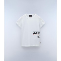 Тениска Napapijri Kids Eiger T-Shirt - White 002 тениска,napapijri,kids,eiger,t,shirt,white,002