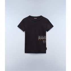 Тениска Napapijri Kids' Eiger Regular Fit T-Shirt - Black 041 тениска,детски,3/4,панталони,napapijri,kids',eiger,regular,fit,t,shirt,black,041