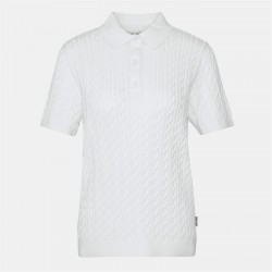 пуловер,дамски,плетени,дрехи,дамски,топове,barbour,hartland,short,sleeve,polo,neck,jumper,cloud