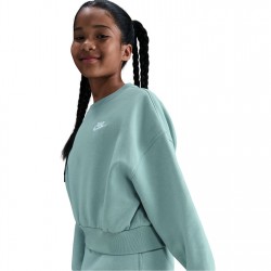 Детска поларена блуза Nike Sportswear Club Fleece Big Kids' (Girls') Boxy Crewneck Sweatshirt - Cannon детска,поларена,блуза,разпродажба,nike,детски,блузи,детски,3/4,панталони,nike,sportswear,club,fleece,big,kids',(girls'),boxy,crewneck,sweatshirt,cannon