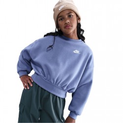 Детска поларена блуза Nike Sportswear Club Fleece Big Kids' (Girls') Boxy Crewneck Sweatshirt - Indigo детска,поларена,блуза,промоция,на,зимни,облекла,разпродажба,nike,детски,блузи,детски,облекла,nike,sportswear,club,fleece,big,kids',(girls'),boxy,crewneck,s
