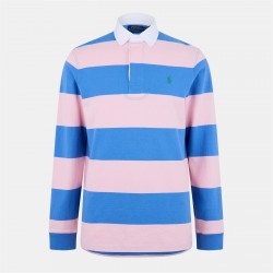 блуза,с,яка,облекла,на,разпродажба,мъжки,тениски,polo,ralph,lauren,men's,stripe,rugby,polo,shirt,pink,blue