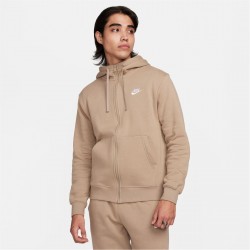 Суичър Nike Sportswear Club Fleece Men's Full-Zip Hoodie - Khaki суичър,разпродажба,nike,nike,sportswear,club,fleece,men's,full,zip,hoodie,khaki