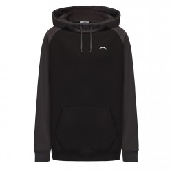 мъжки,суичър,мъжки,горнища,с,качулка,slazenger,fleece,contrast,hoodie,mens,black,charcoal