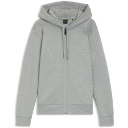 Суичър Boss Mens BOSS GREEN Full-Zip Hoodie with Adjustable Drawstring Hood - Streamlined Design - Silver суичър,мъжки,горнища,с,качулка,boss,mens,boss,green,full,zip,hoodie,with,adjustable,drawstring,hood,streamlined,design,silver