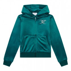 детски,суичър,детски,облекла,juicy,couture,diamante,girls,hoodie,green,h58