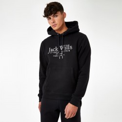 суичър,мъжки,ежедневни,облекла,мъжки,горнища,с,качулка,jack,wills,batsford,graphic,logo,hoodie,black
