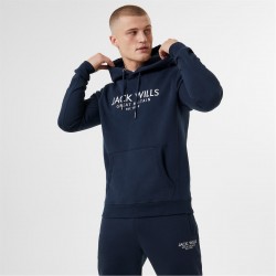 суичър,мъжки,ежедневни,облекла,jack,wills,batsford,graphic,logo,hoodie,navy
