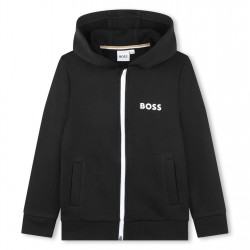 boss,logo,zip,hoodie,junior,black,09b