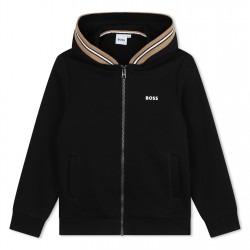 юношески,суичър,детски,облекла,boss,logo,zip,hoodie,juniors,black,09b