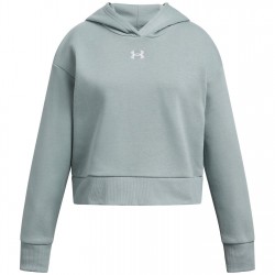 Детски суичър Under Armour Rival Fleece Crop Hoodie Girls - Green детски,суичър,разпродажба,under,armour,детски,горнища,с,качулка,детски,облекла,under,armour,rival,fleece,crop,hoodie,girls,green