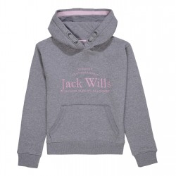 детски,суичър,детски,облекла,jack,wills,kids,girls,logo,script,hoodie,grey,heather