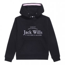 детски,суичър,детски,горнища,с,качулка,детски,облекла,jack,wills,kids,girls,logo,script,hoodie,black