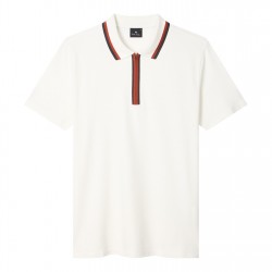 блуза,с,яка,мъжки,тениски,ps,paul,smith,men's,zipped,short,sleeve,polo,shirt,white,02a