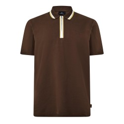 блуза,с,яка,мъжки,тениски,ps,paul,smith,men,s,zipped,short,sleeve,polo,shirt,brown,68