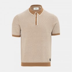 мъжки,блузи,с,яка,firetrap,quarter,short,sleeve,ribbed,knit,button,polo,men,beige