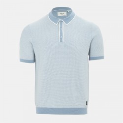 мъжки,блузи,с,яка,firetrap,quarter,short,sleeve,ribbed,knit,button,polo,men,light,blue