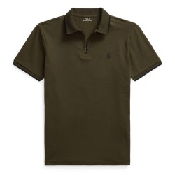 риза,с,къс,ръкав,мъжки,тениски,polo,ralph,lauren,men,s,zipped,short,sleeve,shirt,company,olive