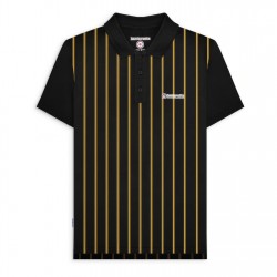 lambretta,pinstripe,polo,shirt,mens,black,gold