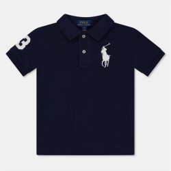 риза,с,къс,ръкав,детски,3/4,панталони,polo,ralph,lauren,kids',large,logo,short,sleeve,shirt,refined,navy