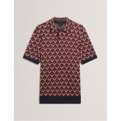 облекла,на,разпродажба,мъжки,тениски,ted,baker,ted,jacquard,polo,sn00,maroon