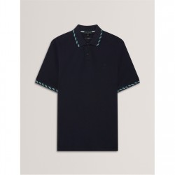 Блуза с яка Ted Baker Men's Jacquard Short-Sleeve Polo Shirt - Navy блуза,с,яка,облекла,на,разпродажба,мъжки,тениски,ted,baker,men's,jacquard,short,sleeve,polo,shirt,navy
