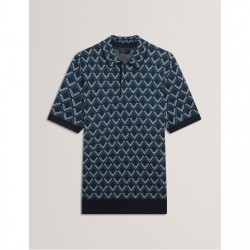 мъжки,тениски,ted,baker,ted,jacquard,polo,sn00,navy