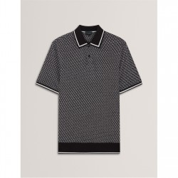 Ted Baker Ted Texture Polo Sn00 - Black облекла,на,разпродажба,мъжки,тениски,ted,baker,ted,texture,polo,sn00,black