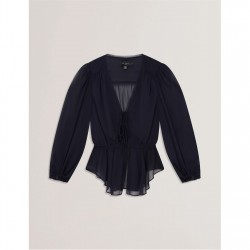дамски,ризи,ted,baker,ted,woven,print,top,ld62,navy