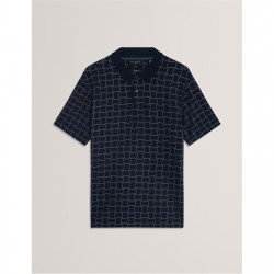Ted Baker Ted SS Jacquard Polo Sn54 - Navy облекла,на,разпродажба,мъжки,тениски,ted,baker,ted,ss,jacquard,polo,sn54,navy