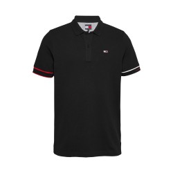 блуза,с,яка,мъжки,тениски,tommy,jeans,men,s,tj,slim,flag,short,sleeve,polo,shirt,black