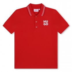 юношеска,блуза,с,яка,детски,облекла,hugo,stacked,logo,polo,shirt,juniors,red,990