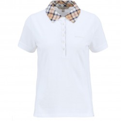 дамска,блуза,с,яка,дамски,топове,barbour,women,s,short,sleeve,polo,shirt,white,hessian