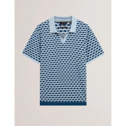 ted,baker,men,s,jacquard,short,sleeve,polo,shirt,dk,blue
