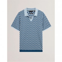 мъжки,тениски,ted,baker,ted,ss,jacquard,polo,sn61,dk,blue