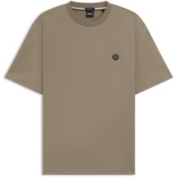 тениска,мъжки,тениски,boss,mens,boss,black,taut,minimalist,design,t,shirt,with,logo,detail,open,brown,245
