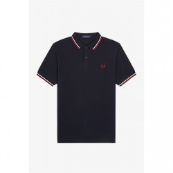 блуза,с,яка,мъжки,тениски,fred,perry,short,sleeve,twin,tipped,polo,shirt,navy,t55