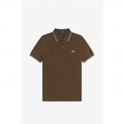 блуза,с,яка,мъжки,тениски,fred,perry,short,sleeve,twin,tipped,polo,shirt,brown,49a