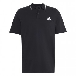 adidas,essentials,mens,cotton,3,stripes,polo,shirt,black,white