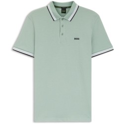 блуза,с,яка,мъжки,тениски,boss,mens,boss,green,paddy,polo,shirt,with,contrast,tipping,open,green