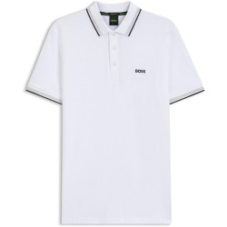 блуза,с,яка,мъжки,тениски,boss,mens,boss,green,paddy,polo,shirt,with,contrast,tipping,white