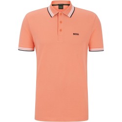 блуза,с,яка,мъжки,тениски,boss,mens,boss,green,paddy,polo,shirt,with,contrast,tipping,open,red