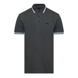 блуза,с,яка,мъжки,тениски,boss,mens,boss,green,paddy,polo,shirt,with,contrast,tipping,open,grey