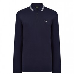 блуза,с,яка,мъжки,блузи,с,яка,boss,plisy,long,sleeve,polo,shirt,navy,403